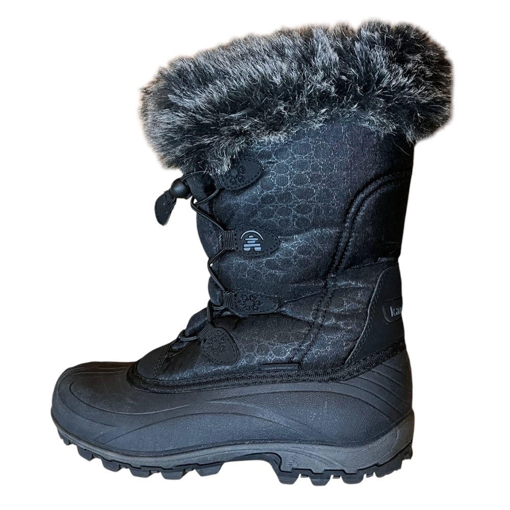 Kamik Black Winter Boots Faux Fur Insulated Momentum Waterproof Fleece Lined